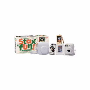 FUJI Instax Mini 12 Stax of Fun Instant Photo Kit (White) (White Film)